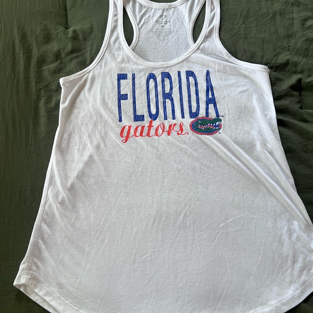 Colosseum Florida Gators White Racerback Tank Top Women’s Large EUC